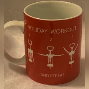 Holiday Workout Mug Paper Products Design 1,2,3 Repeat Wine Corkscrew Red White